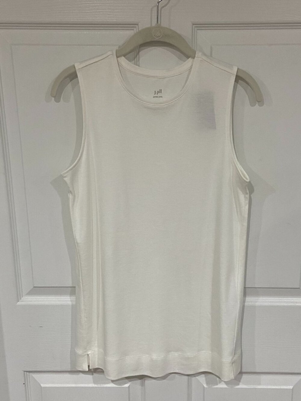 J. Jill Perfect Pima Forward-Seam White Tunic Tank - Size S - NWT